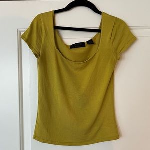 Nearly Vintage Express Silk Blend Square Neck Crop Top